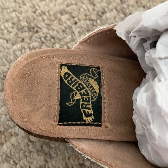 Freebird purple Lavendar Caprice boho wood stacked heel sandals sz 6 - Picture 5 of 7